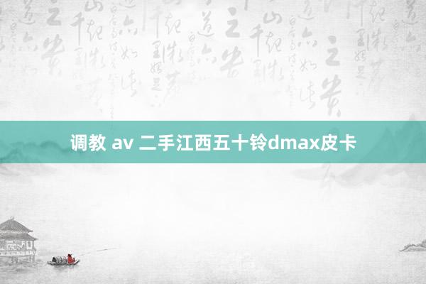 调教 av 二手江西五十铃dmax皮卡